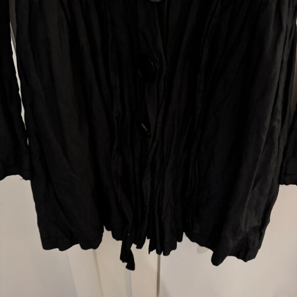 VINTAGE Y2K MISS SIXTY SHIMMER BLACK WRINKLED TRENCH COAT SIZE XS - Picture 5 of 13